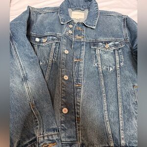 Lucky Brand New men's xl  Indigo Denim Jacket distressed
